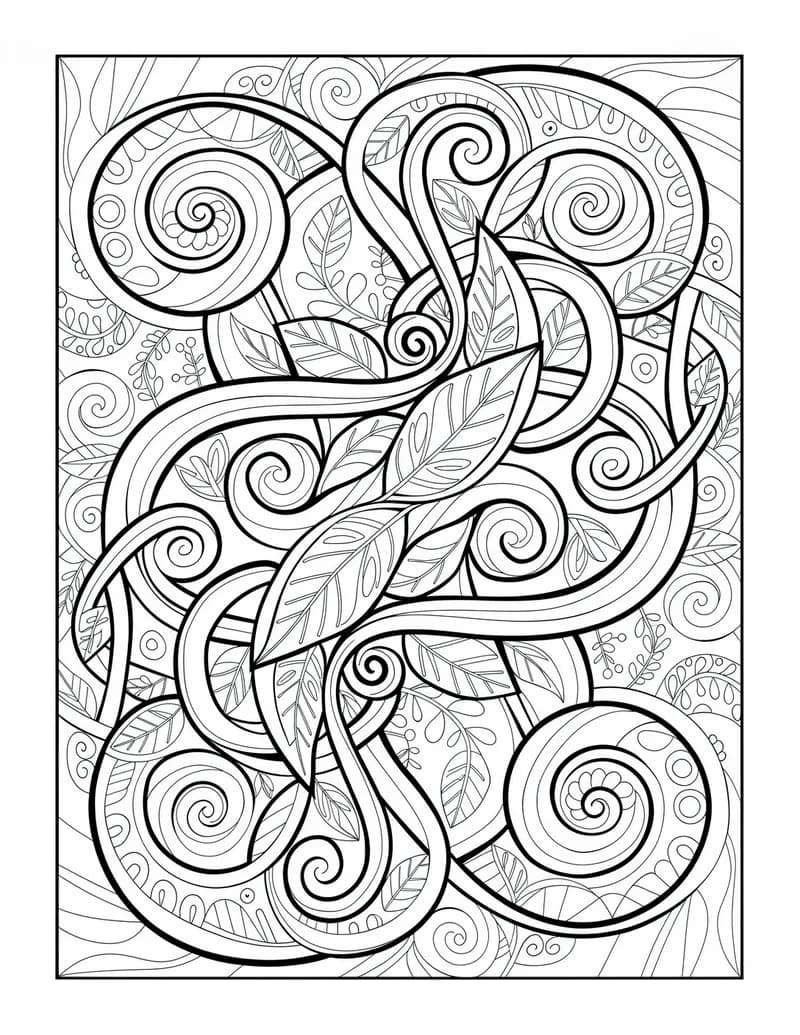 Coloring page — Abstract Flow Pattern