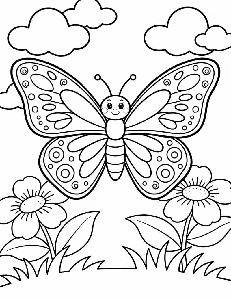 Coloring page — Decorative Butterfly