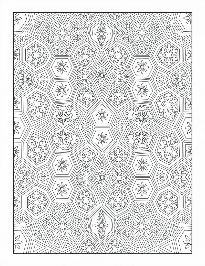 Coloring page — Geometric Tile Pattern