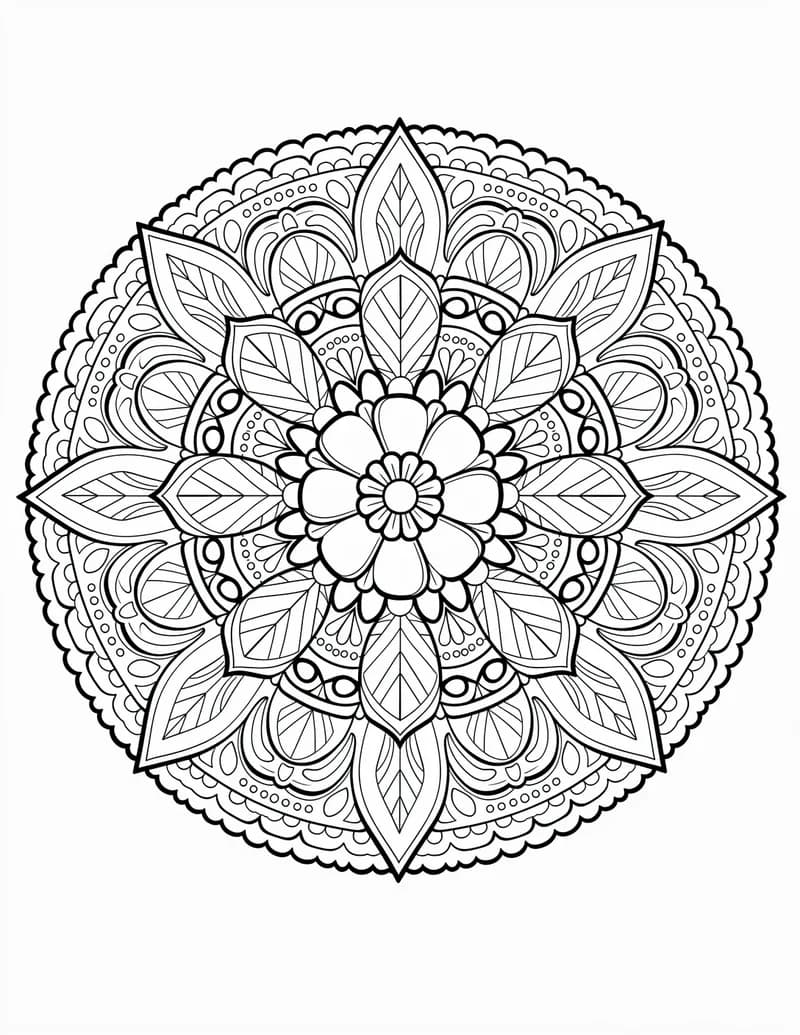 Coloring page — Intricate Floral Mandala