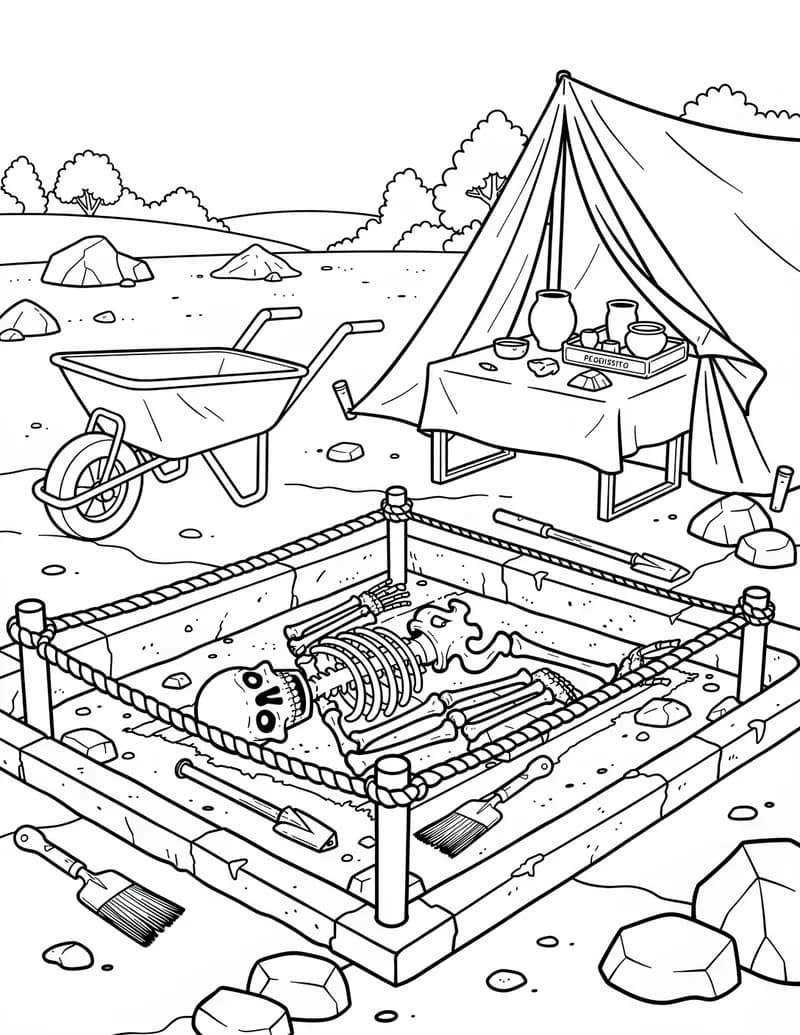 Coloring page — Excavation Site