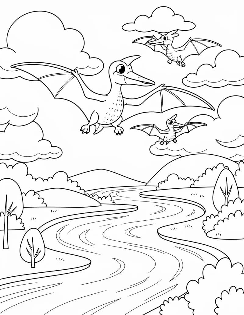 Coloring page — Pteranodon Sky Glide