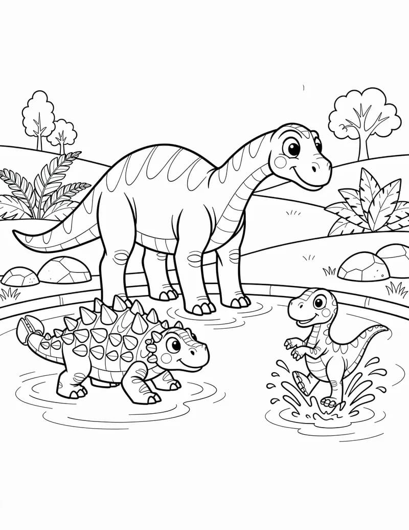 Coloring page — Watering Hole Gathering
