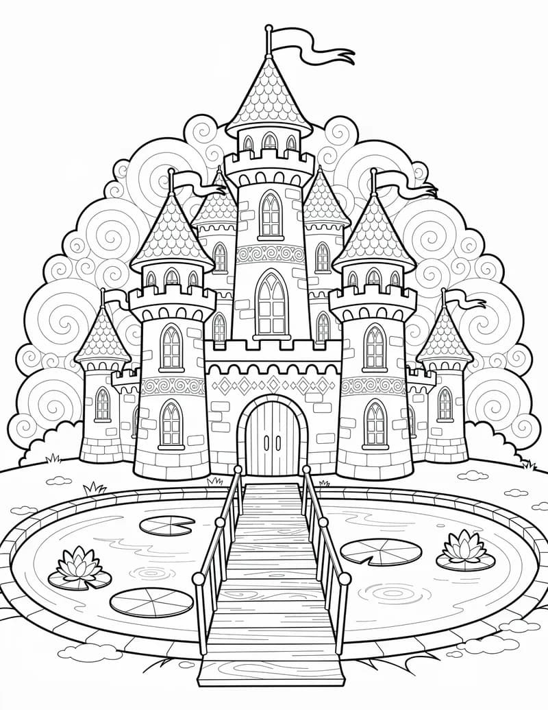 Coloring page — Enchanted Castle