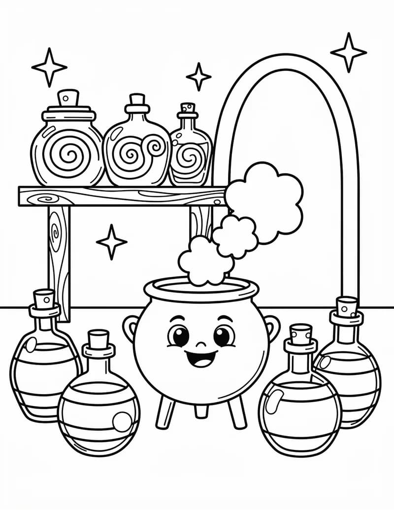 Coloring page — Potion Room