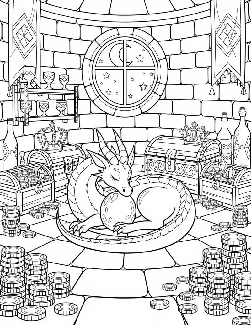 Coloring page — Treasure Tower