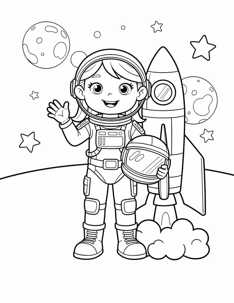 Coloring page — Astronaut Dreams