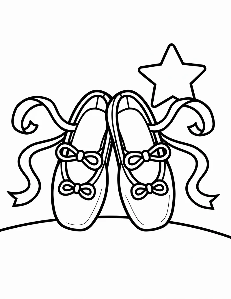 Coloring page — Ballet Slippers