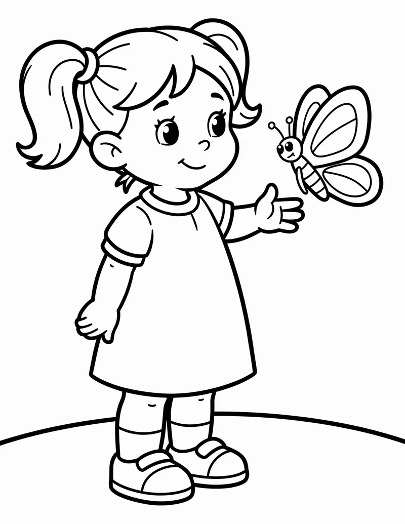 Coloring page — Butterfly Friend