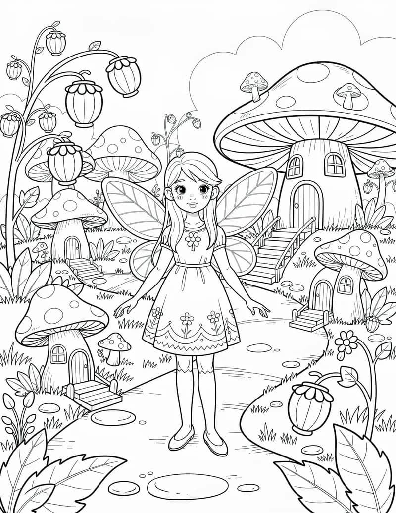 Coloring page — Fairy Realm Explorer