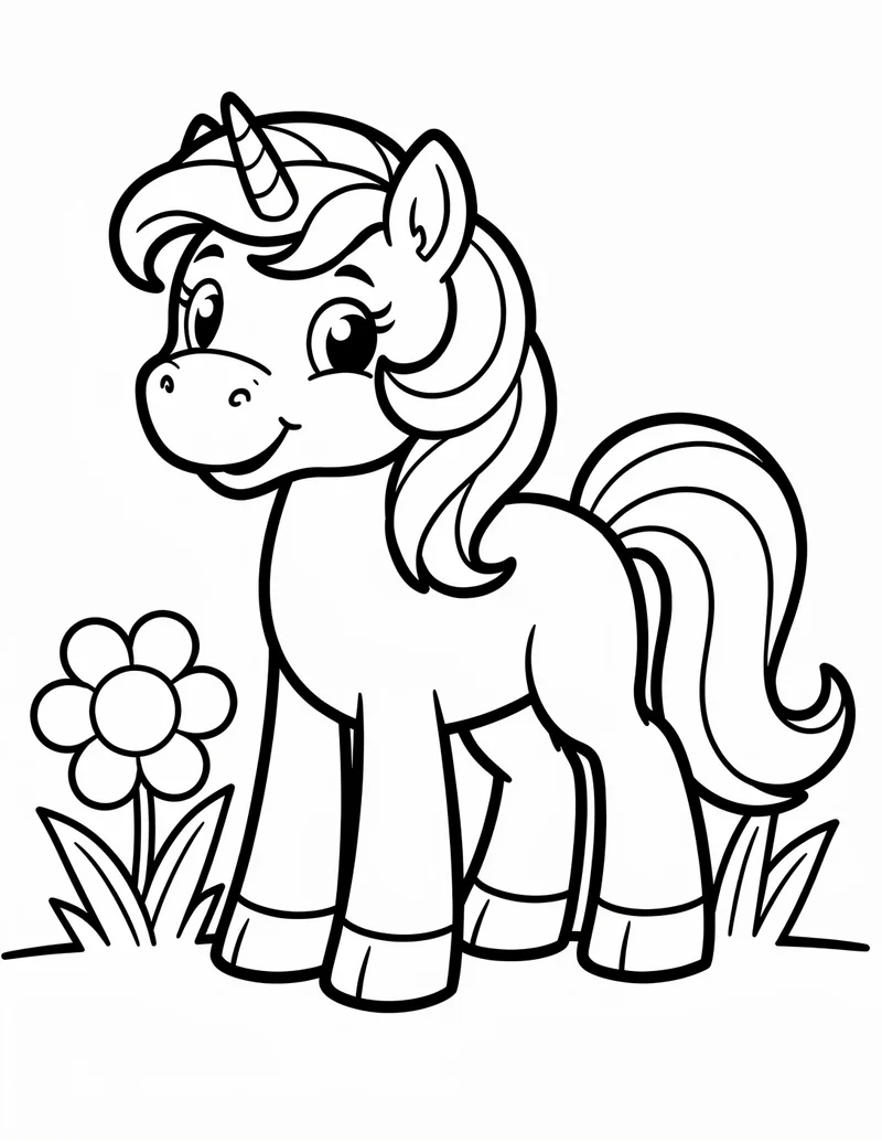 Coloring page — Friendly Pony