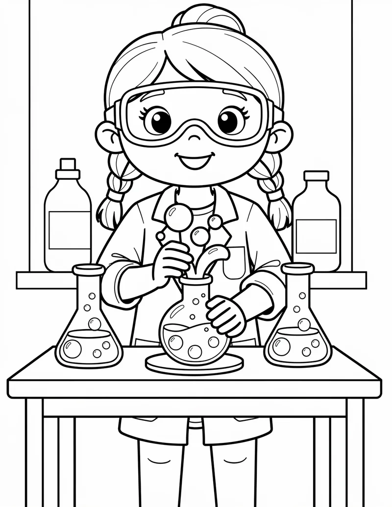 Coloring page — Young Scientist