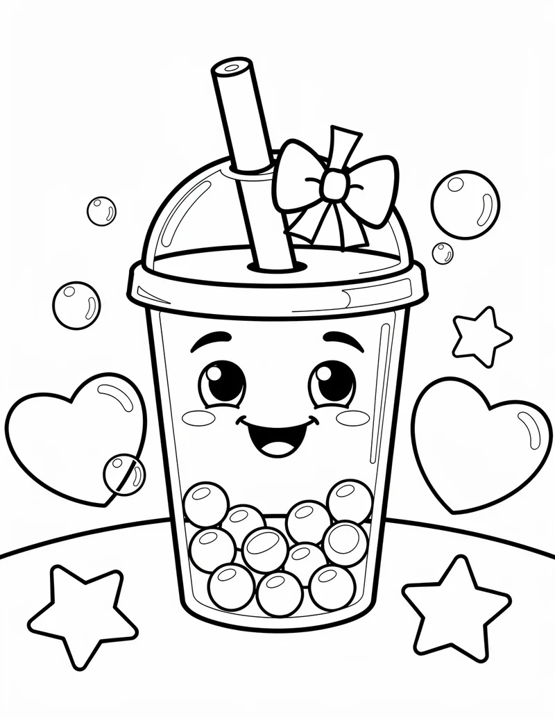 Coloring page — Boba Tea Buddy
