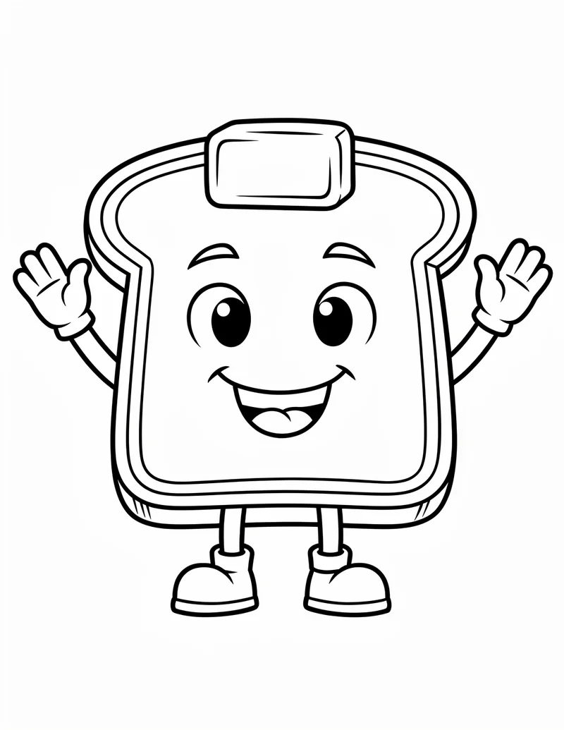 Coloring page — Happy Toast