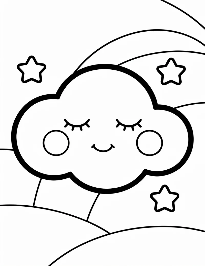 Coloring page — Sleepy Cloud