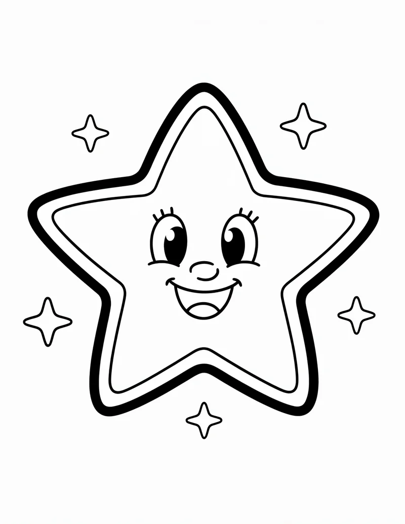 Coloring page — Smiling Star