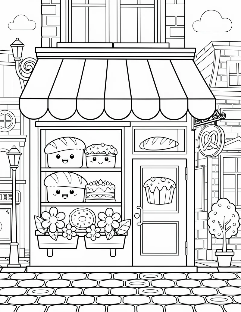 Coloring page — Tiny Bakery