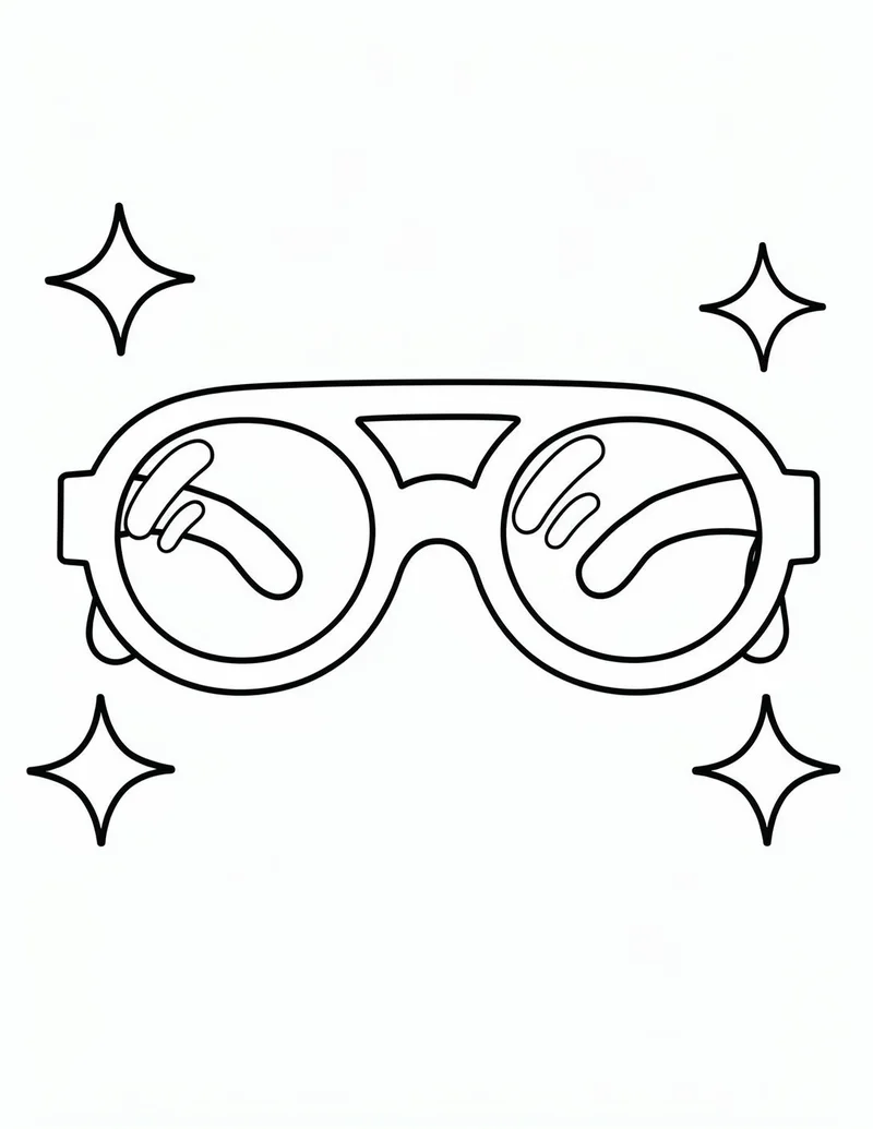 Coloring page — 3D Glasses
