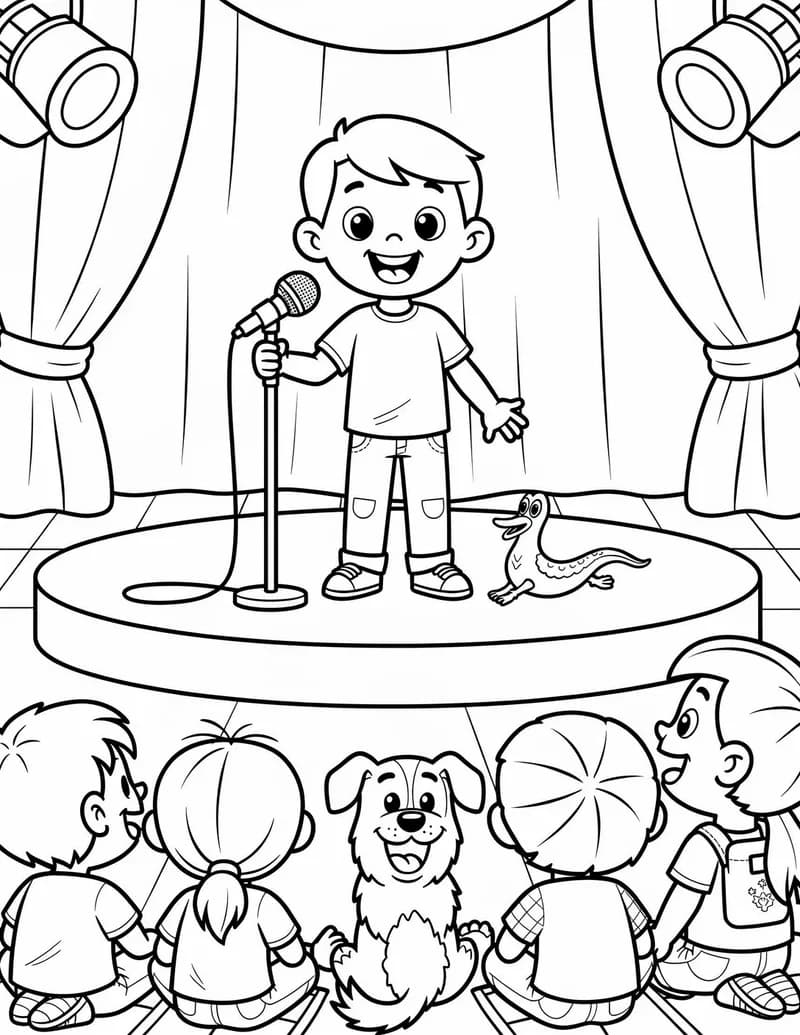 Coloring page — Comedy Stage Night