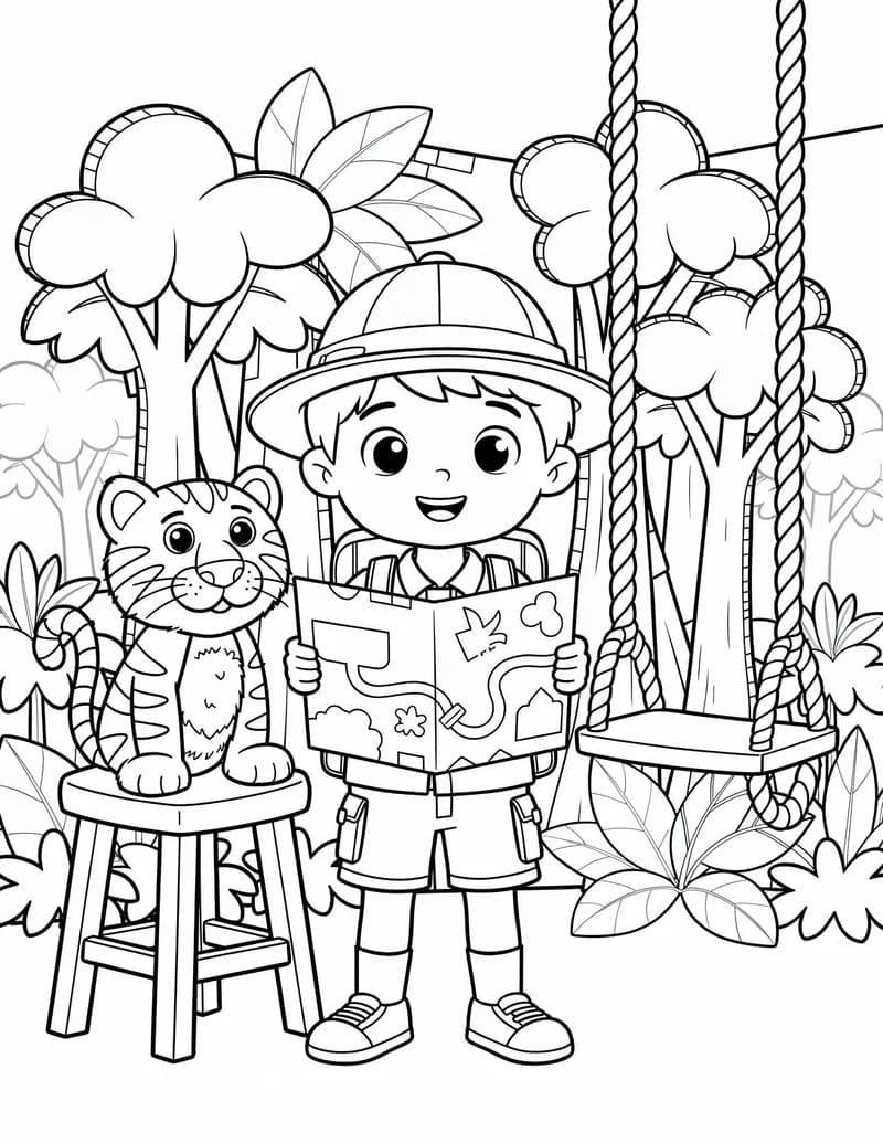Coloring page — Jungle Adventure Set