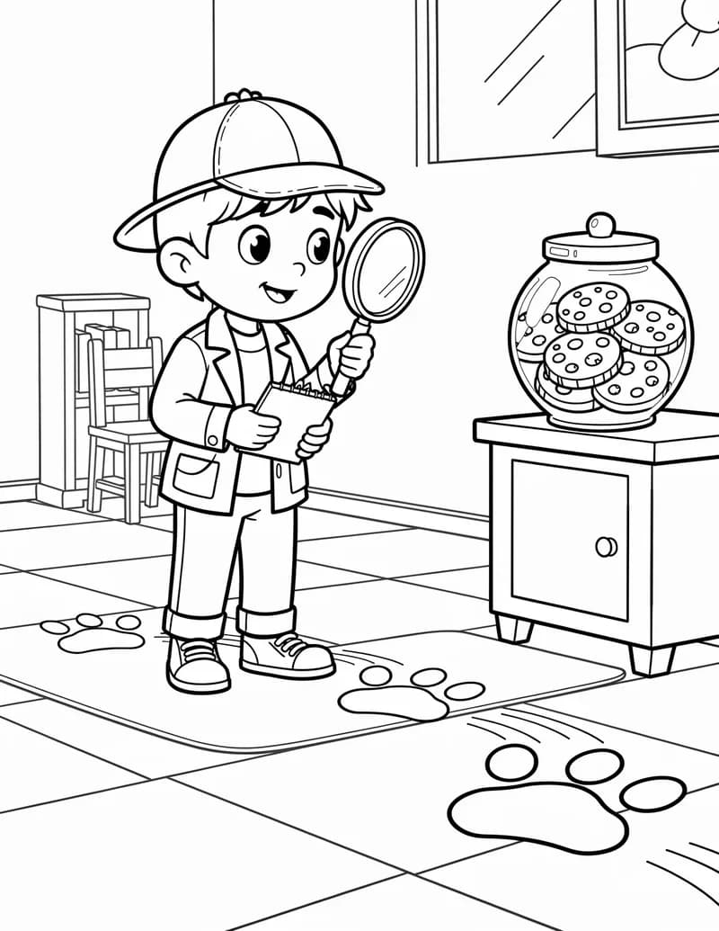Coloring page — Mystery Detective Story