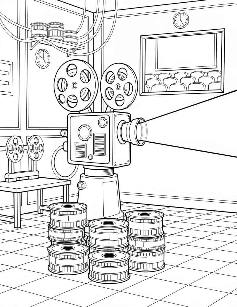 Coloring page — Projection Room