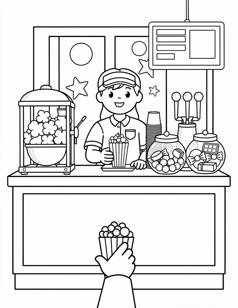 Coloring page — Snack Stand