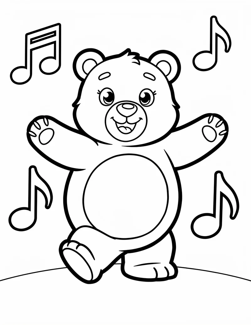 Coloring page — Dancing Bear