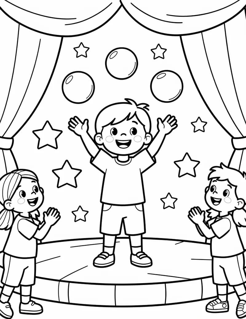 Coloring page — Talent Show Night