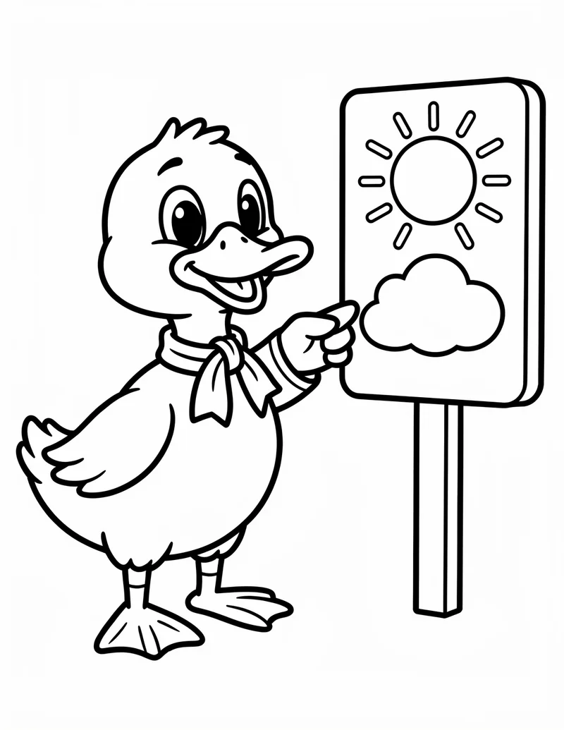 Coloring page — Weather Duck