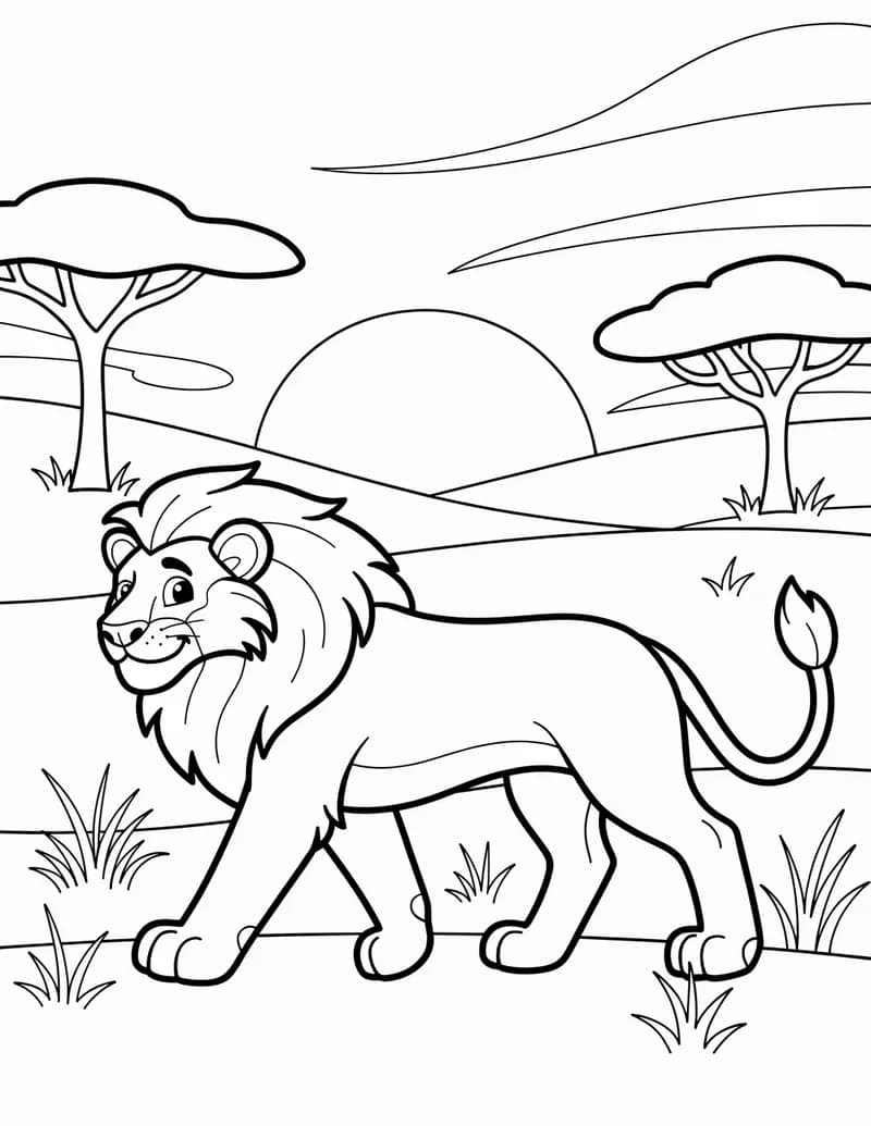 Coloring page — Savanna Walk