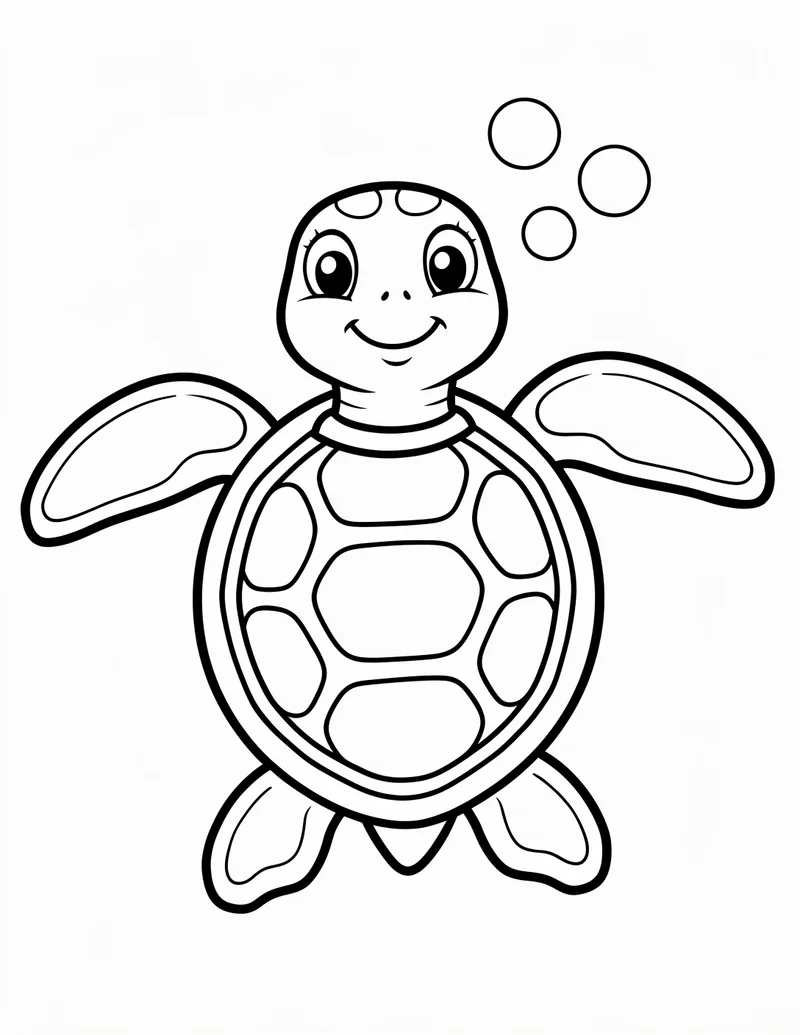 Coloring page — Little Sea Turtle
