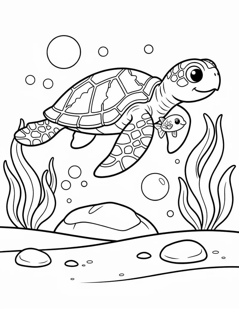 Coloring page — Wise Old Sea Turtle