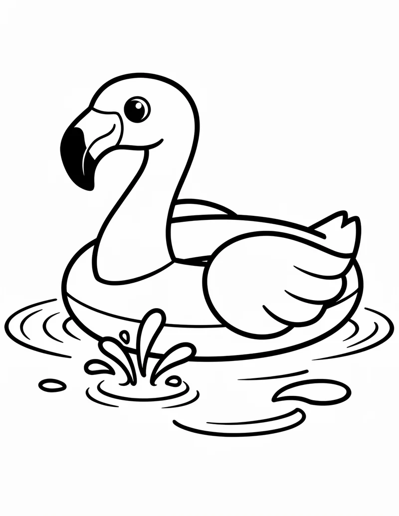Coloring page — Flamingo Pool Float