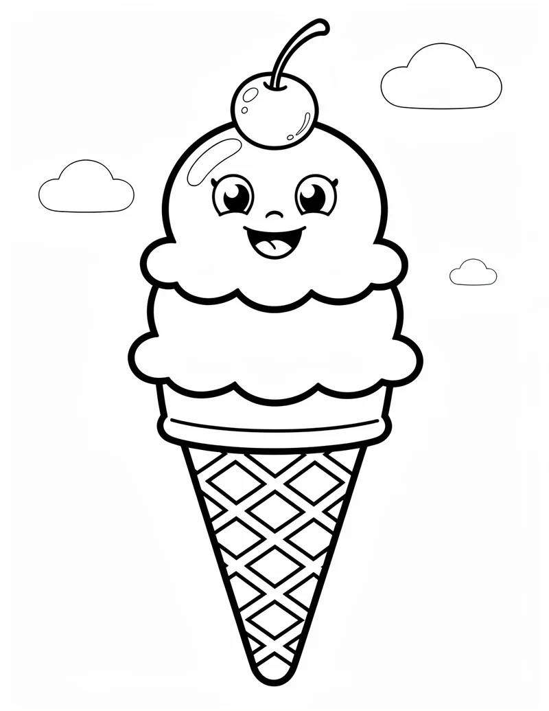 Coloring page — Ice Cream Cone
