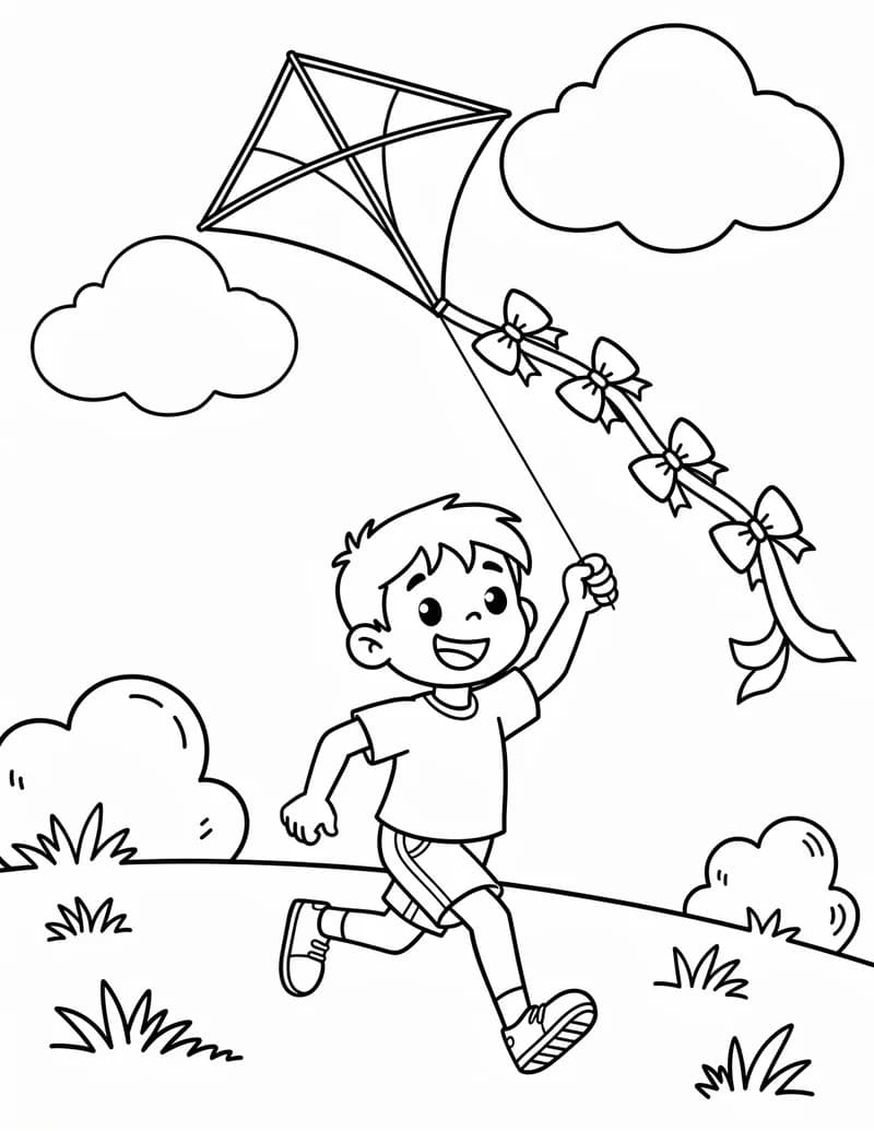 Coloring page — Kite Flying Day