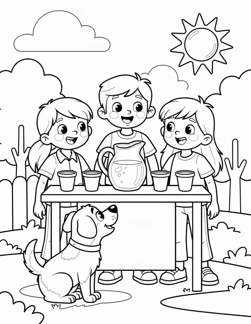 Coloring page — Lemonade Stand