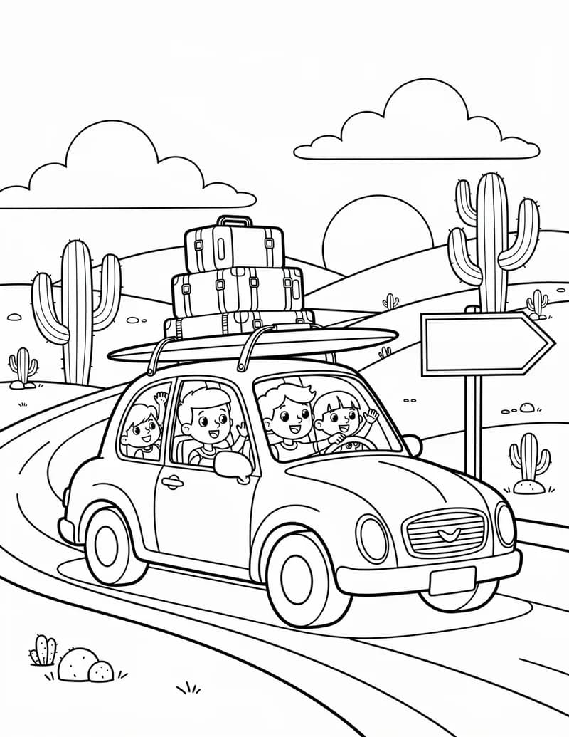 Coloring page — Road Trip