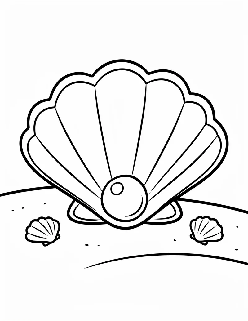 Coloring page — Seashell Treasure