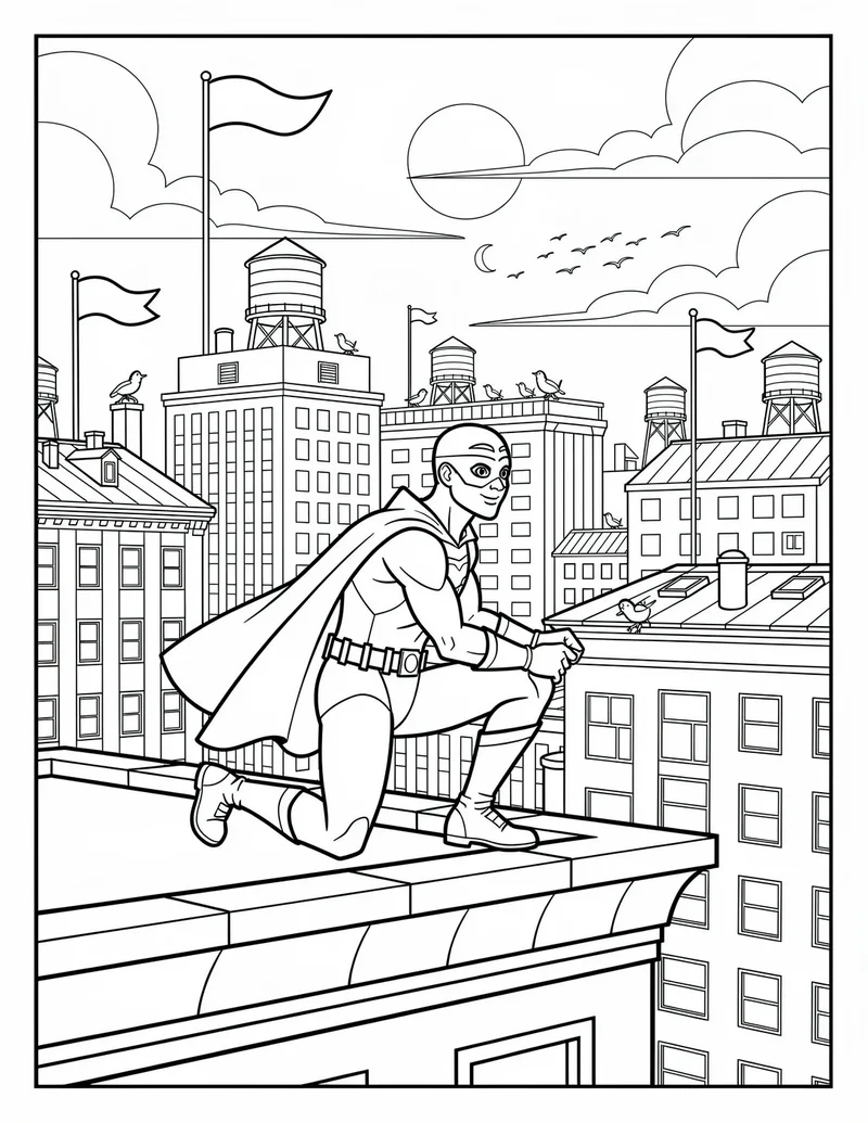 Coloring page — City Skyline Watch