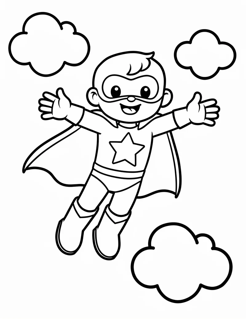 Coloring page — Little Flying Hero