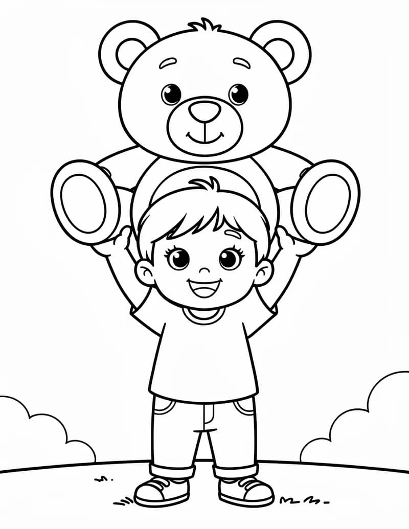 Coloring page — Little Strong Hero