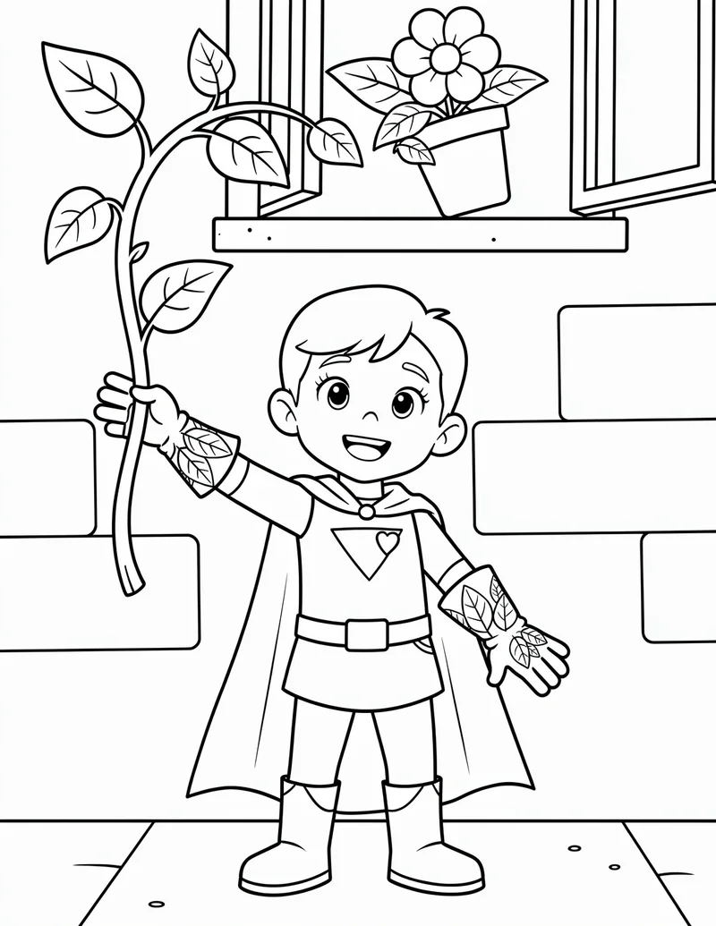Coloring page — Plant-Power Hero