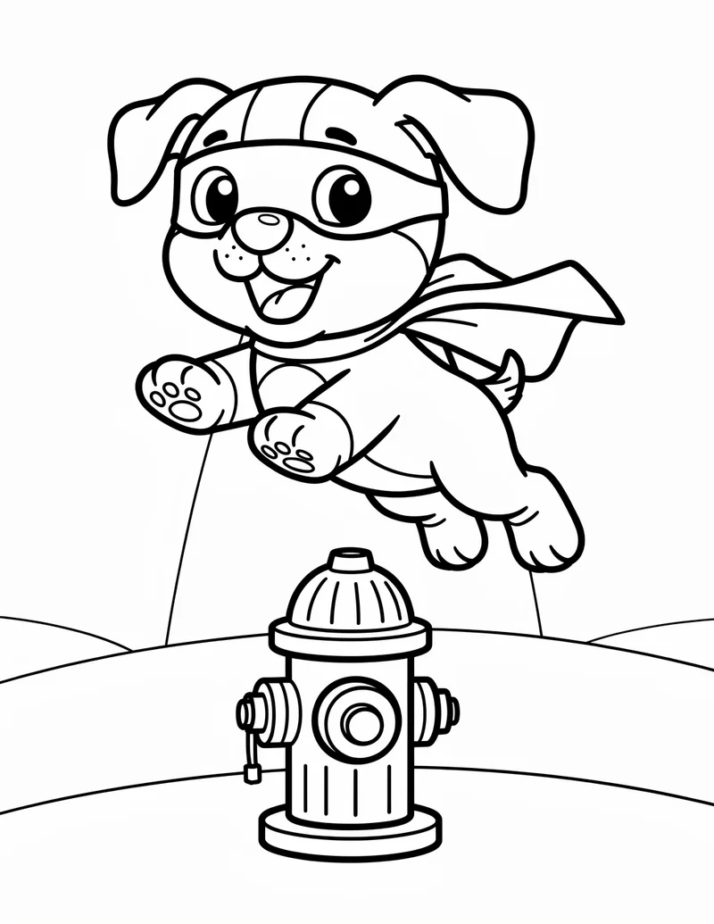 Coloring page — Super Puppy