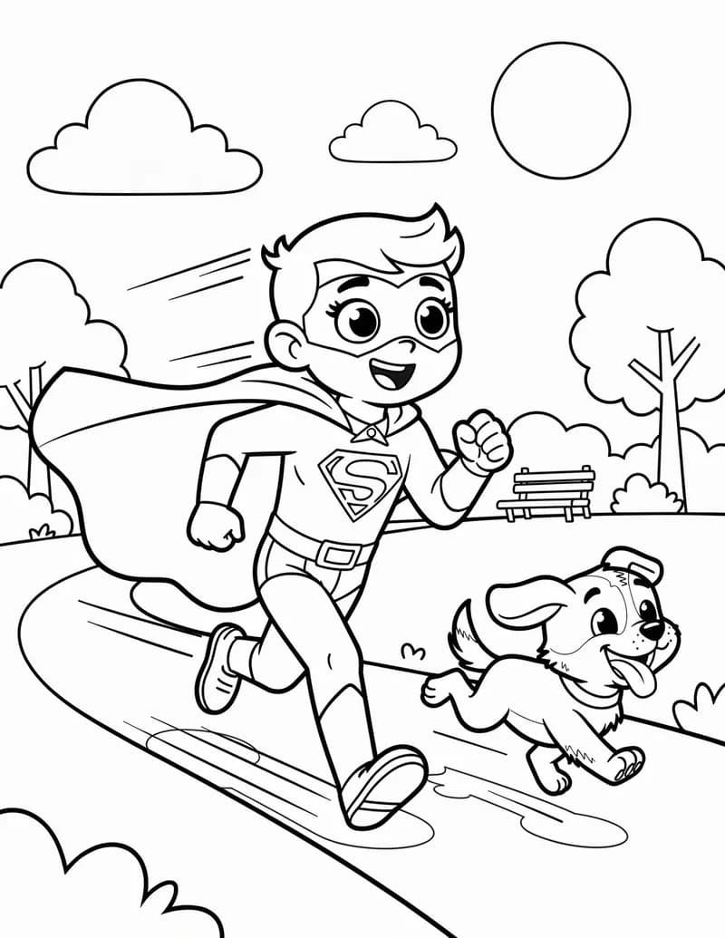 Coloring page — Super Speed Hero