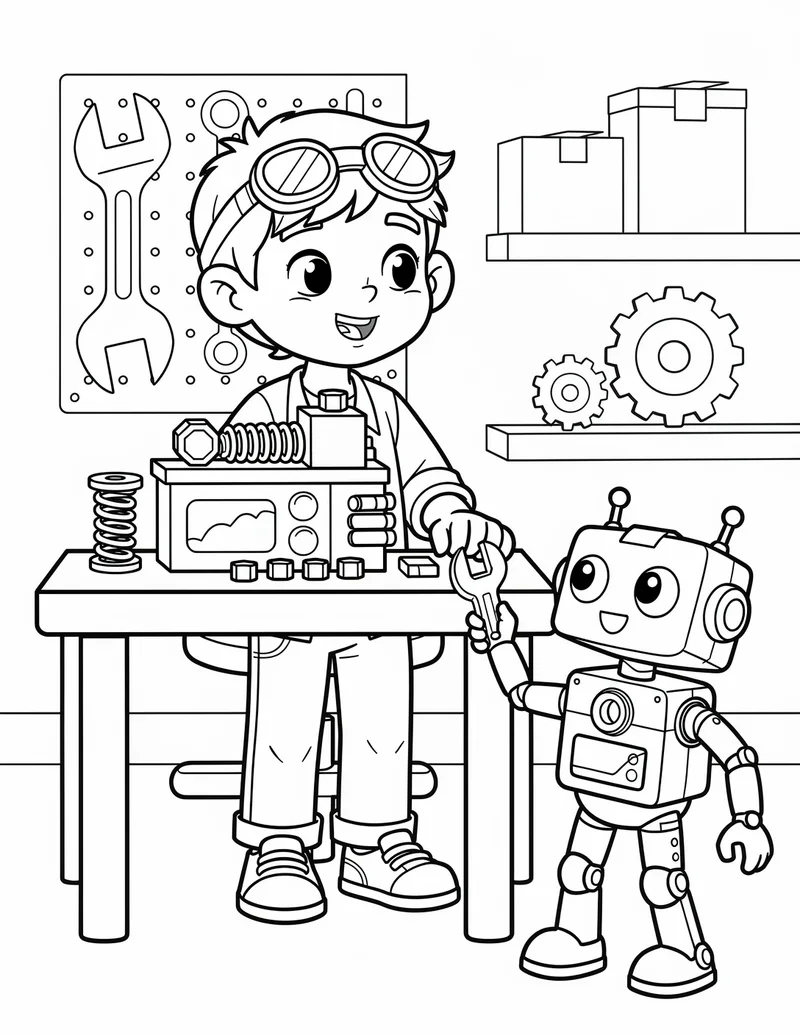 Coloring page — Tech Hero Workshop