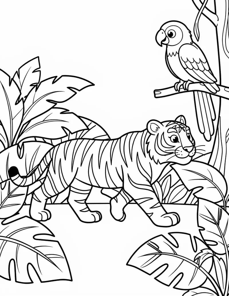 Coloring page — Jungle Tiger