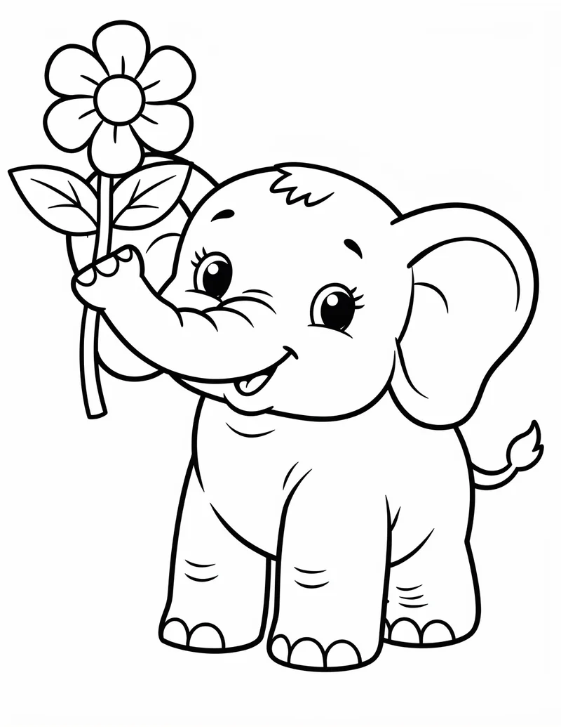 Coloring page — Baby Elephant