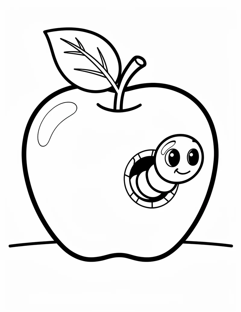Coloring page — Big Red Apple