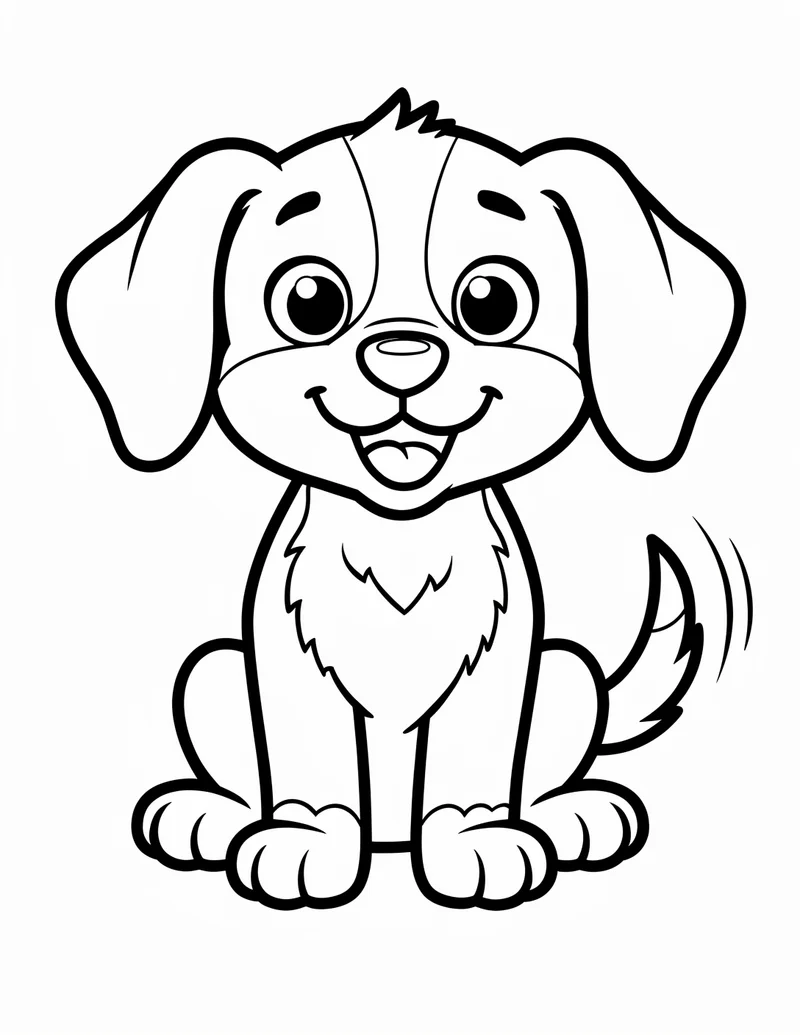 Coloring page — Happy Puppy